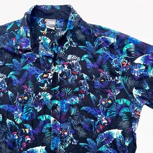 Legend of Zelda shirt button down Tropical Print Multicolor men’s medium blue